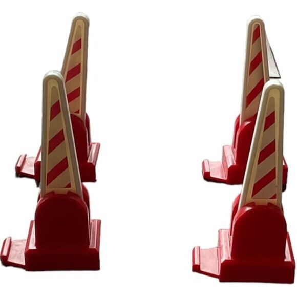 Fisher Price Red White GeoTrax Crossing Arm Positional set of 4 - Picture 4 of 5